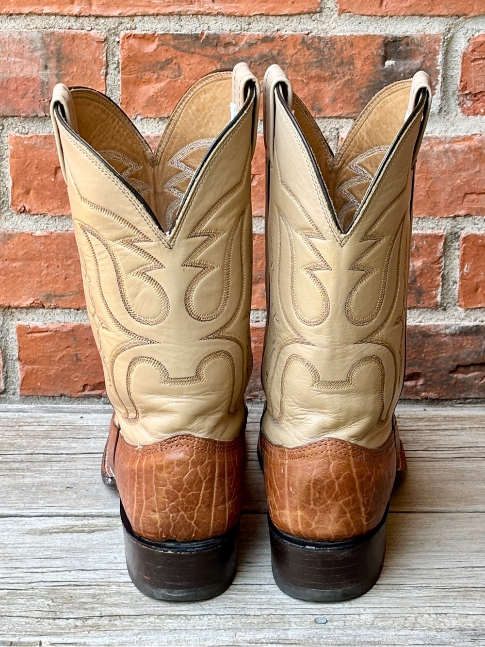 Larry Mahan Bullhide Brown Leather Western Cowboy Boots Sz 8.5D - Picture 4 of 11